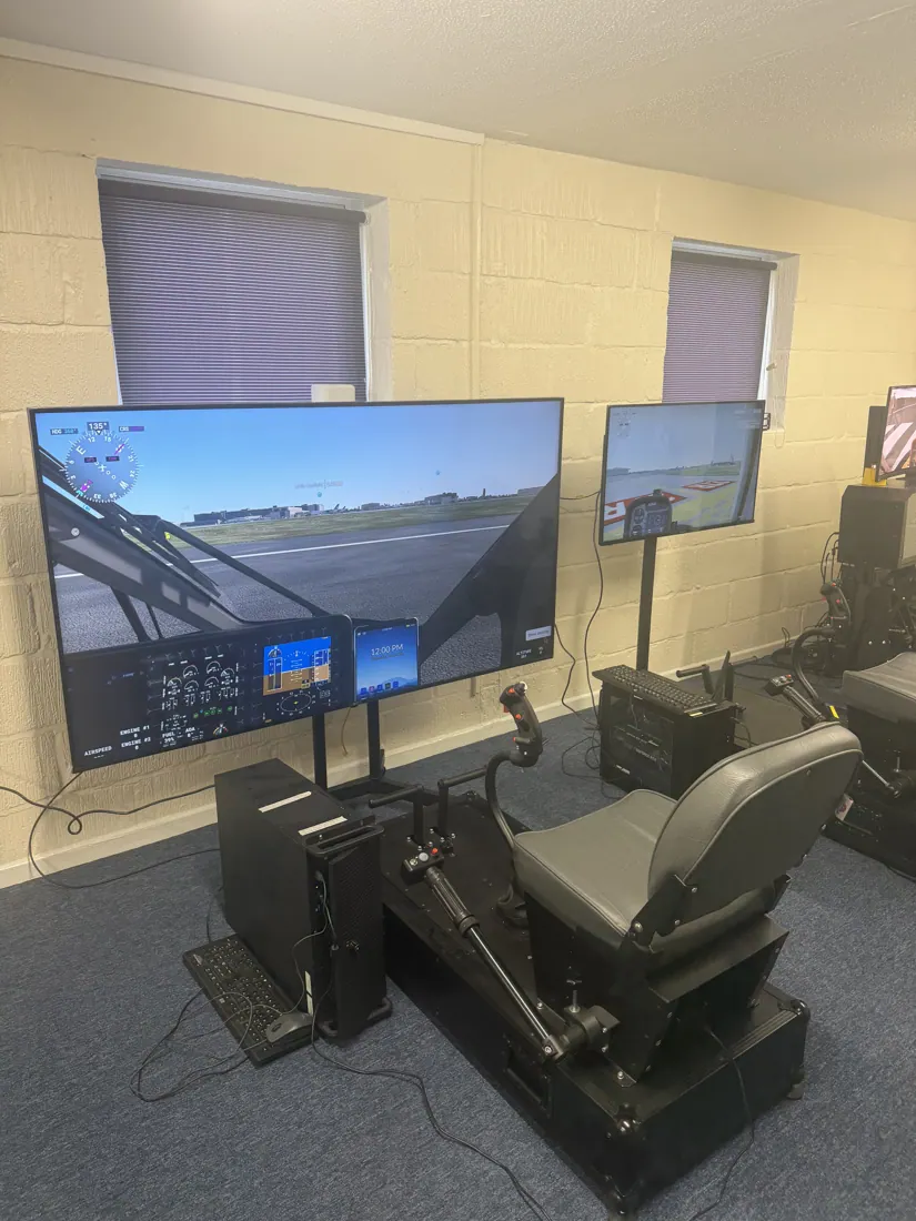 Elite helicopter simulator at Diss Simulator Centre
