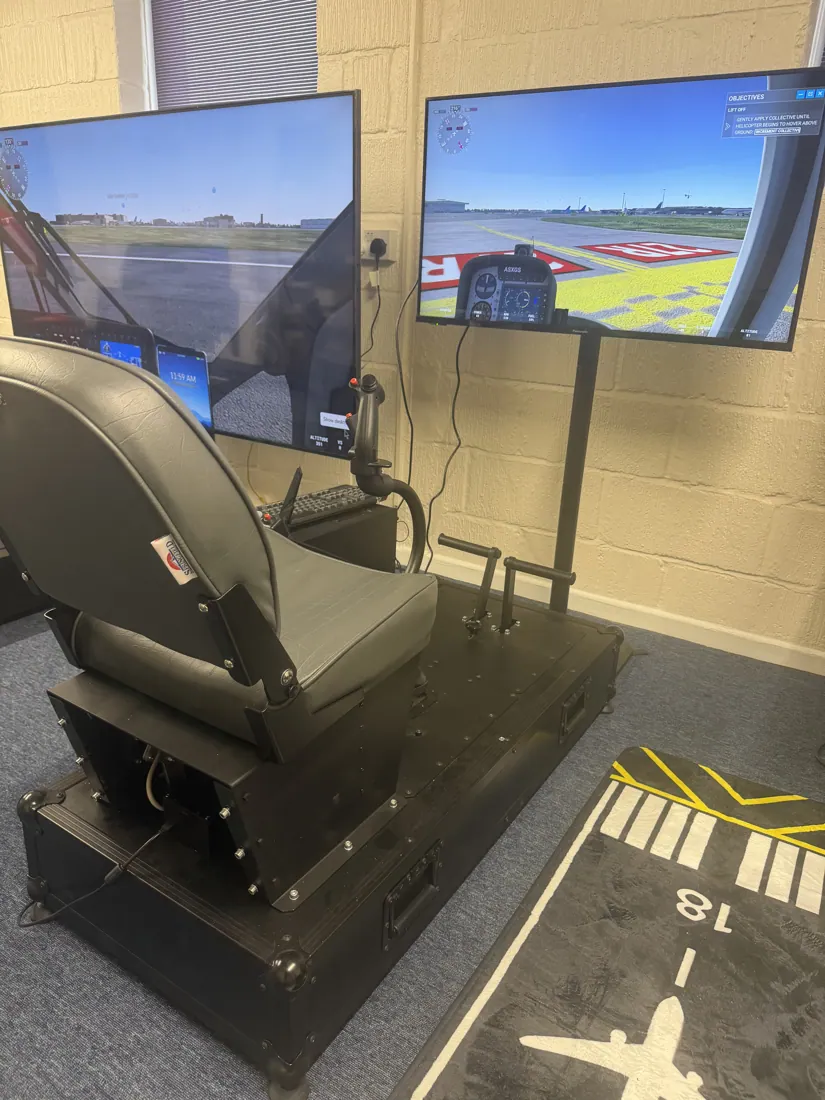 Elite helicopter simulator at Diss Simulator Centre